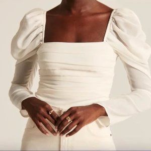Abercrombie Long-Sleeve Puff Shoulder Top